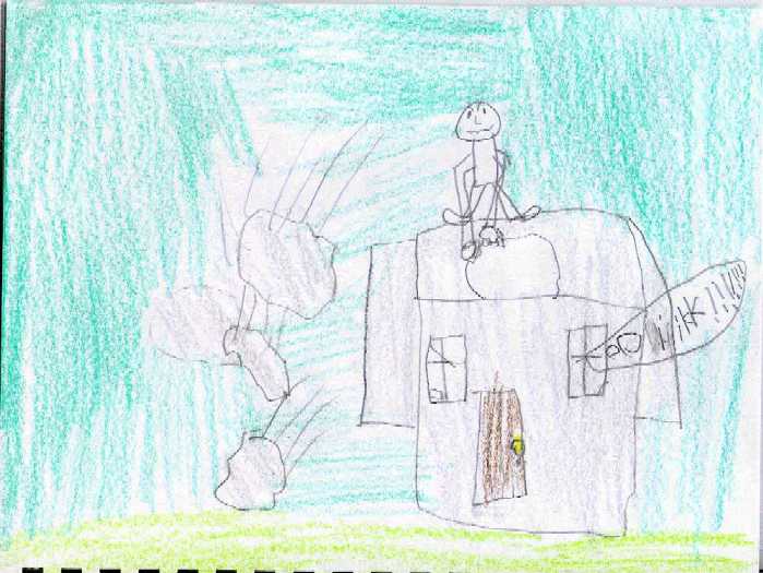 The first little pig builds a house