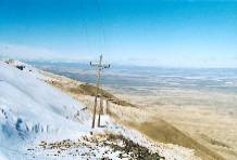 Telephone line where John says there is a spring